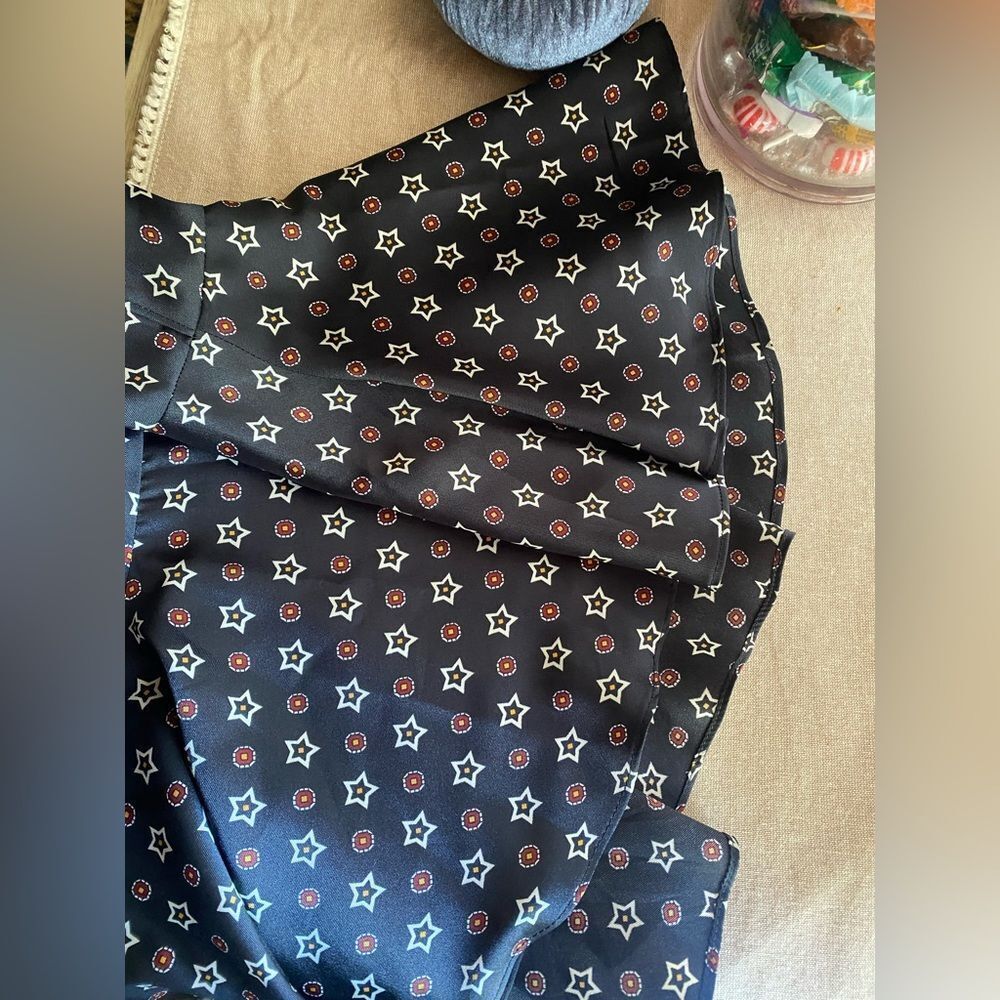 SANDRO Star Print Mini Dress Embellished Collar Sz 34 XS - Picture 9 of 17